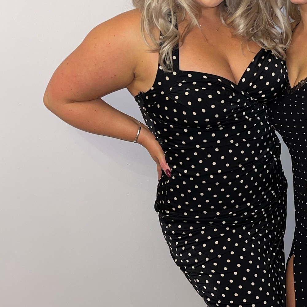 VICI MABLE Black and Cream Polka Dot Dress